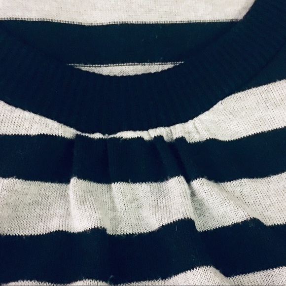 Black and Gray Striped Girly Sweater Size Small - Picture 3 of 6